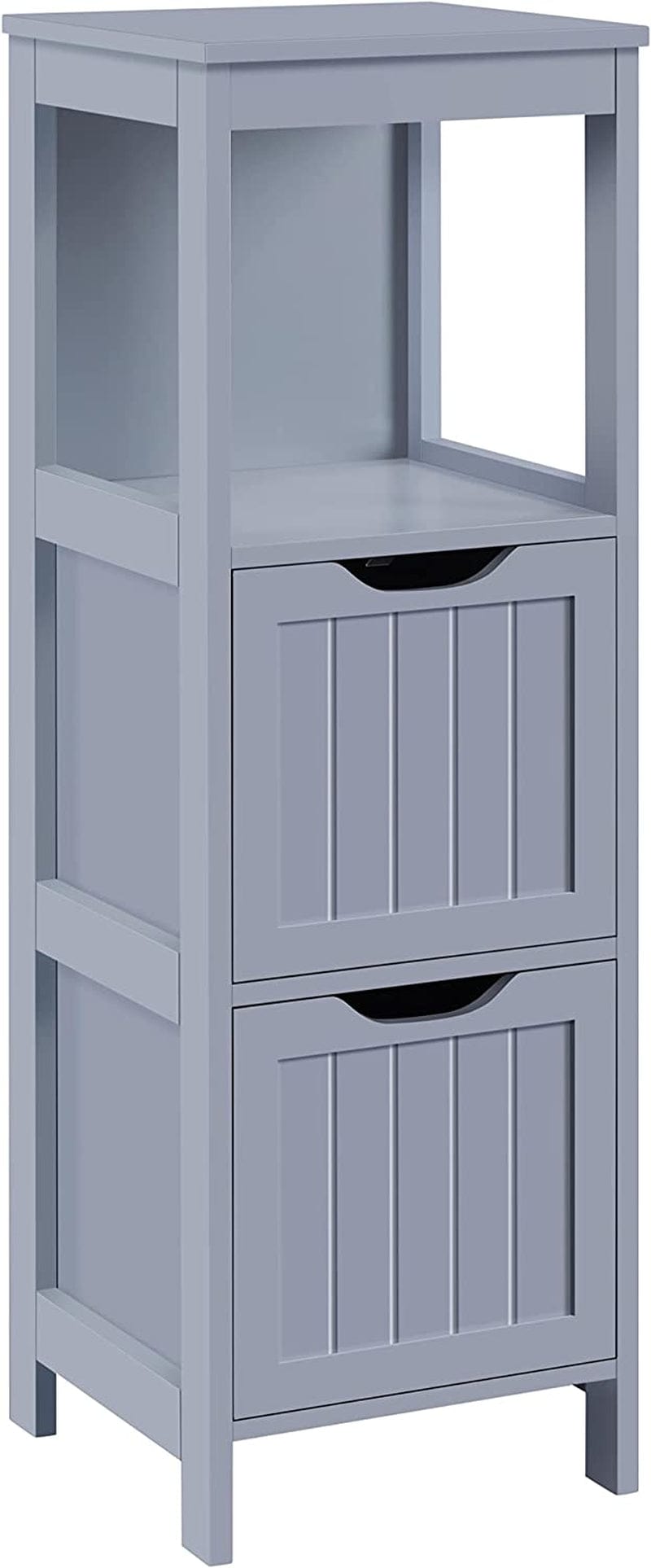 Yaheetech Bathroom Floor Cabinet, Wooden Storage Cabinet with 2 Drawers, Multifunctional Side Organizer Rack Stand Table, White Home & Garden > Household Supplies > Storage & Organization Yaheetech Grey  