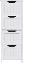 Yaheetech Bathroom Storage Cabinet with 4 Drawers, Wooden Cabinet Free-Standing Organizer Unit, Side Table, Bathroom Accent Furniture, White Home & Garden > Household Supplies > Storage & Organization Yaheetech White  