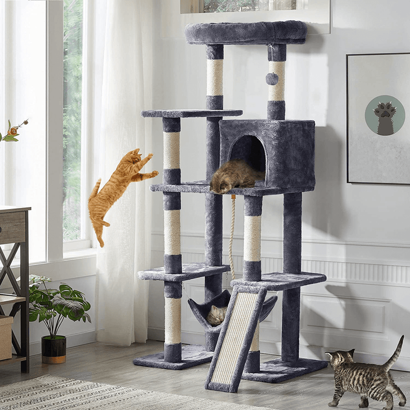 Yaheetech Cat Tree Cat Tower, 63 Inches Multi-Level Cat Tree for Indoor Cats, Tall Cat Tree with Sisal-Covered Scratching Posts & Condo, Cat Furniture Activity Center for Cats Kitten Animals & Pet Supplies > Pet Supplies > Cat Supplies > Cat Beds Yaheetech   