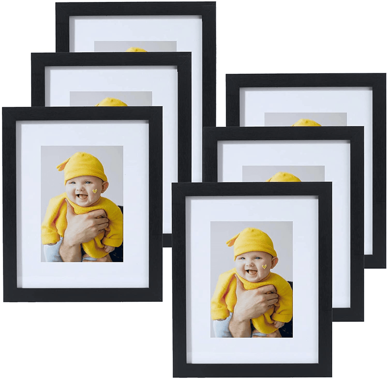 Yamiyo 8x10 Picture Frame Black with HD Glass Cover,Display Pictures 5x7 with Mat or 8x10 Without Mat,Multi Photo Frames Collage in Bulk for Wall or Tabletop Display Home & Garden > Decor > Picture Frames Yamiyo Black  