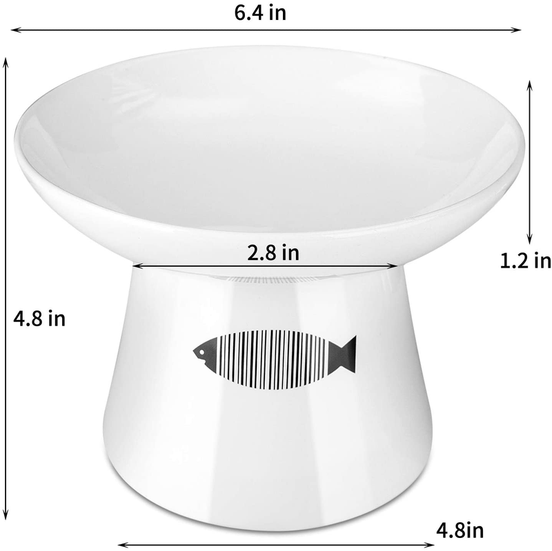 Yangbaga Cat Raised Food/Water Bowl for Elder Big Cats, Non-Skid 4.8x6.4in Premium Ceramic Cat Bowls with Stand, Sturdy and Anti-Fall… Animals & Pet Supplies > Pet Supplies > Cat Supplies Yangbaga   