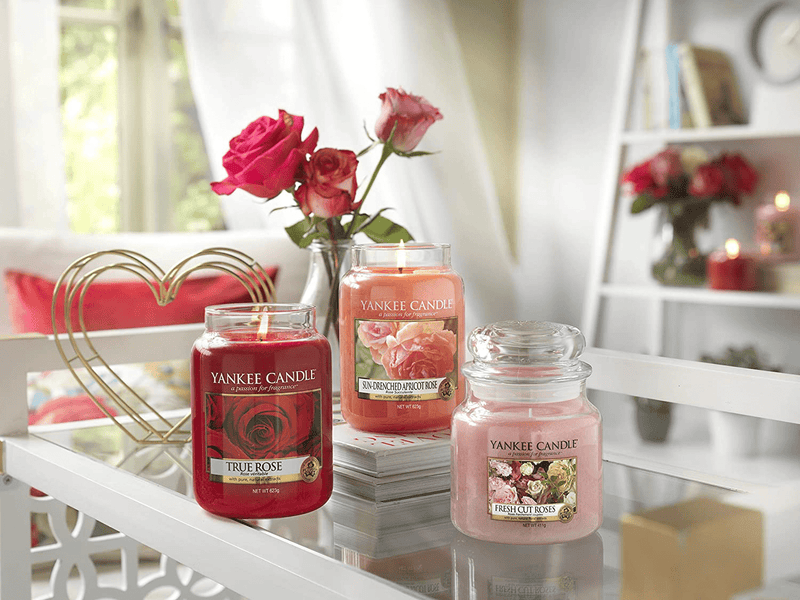 Yankee Candle Fresh Cut Roses Medium Jar Candle, Pink Home & Garden > Decor > Home Fragrances > Candles Yankee Candle   