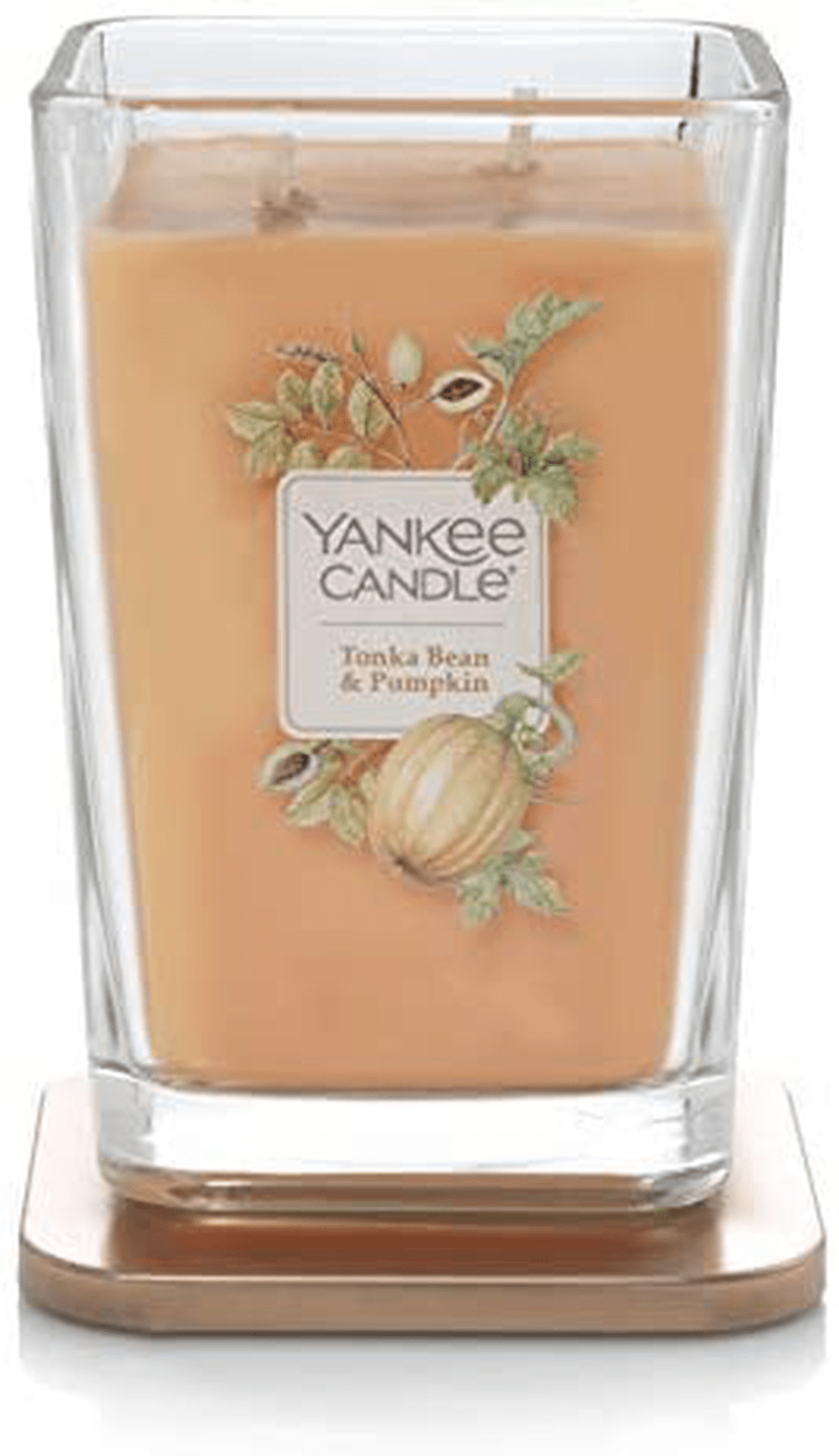Yankee Candle, Large 2-Wick Square Candles| Tonka Bean & Pumpkin