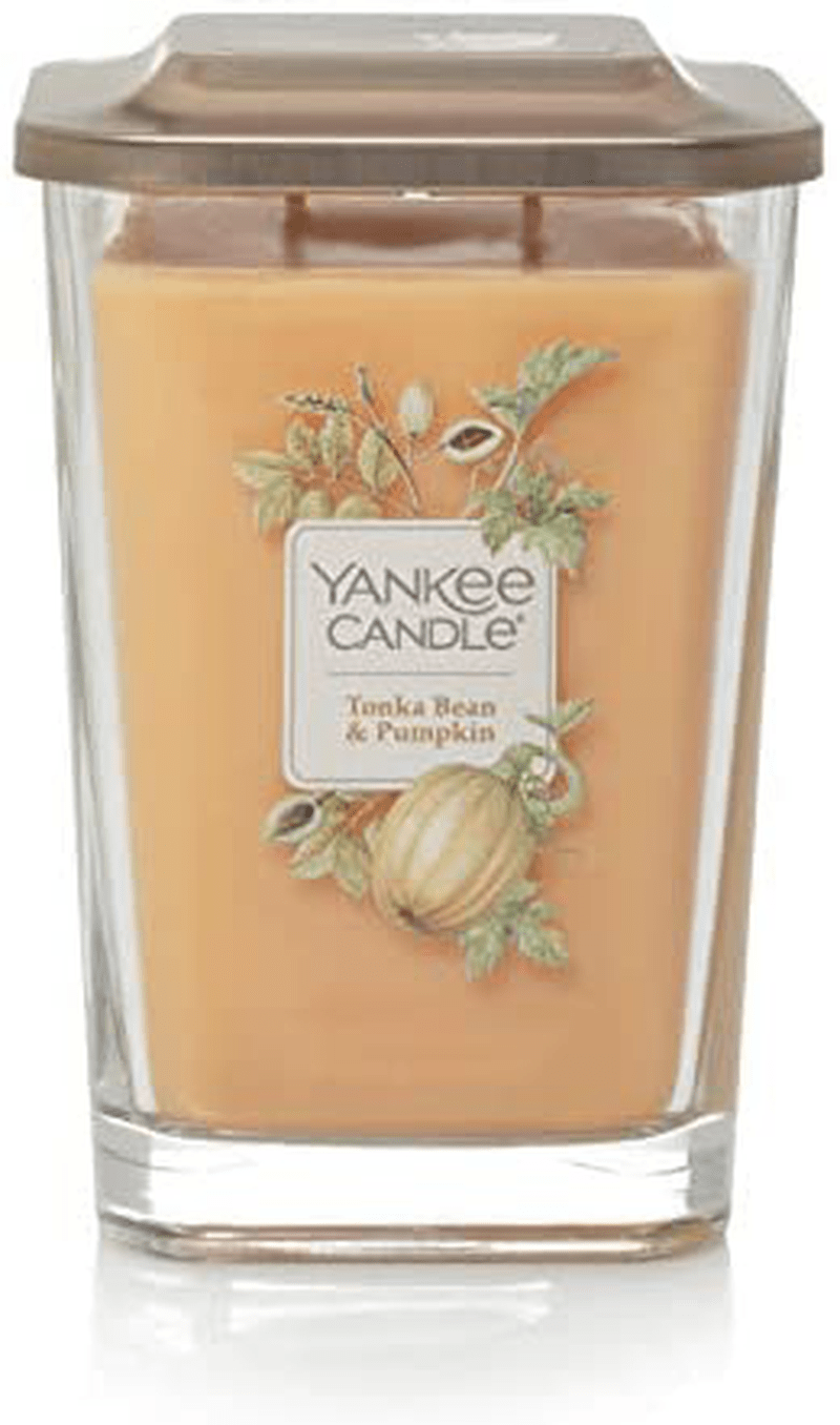 Yankee Candle, Large 2-Wick Square Candles| Tonka Bean & Pumpkin