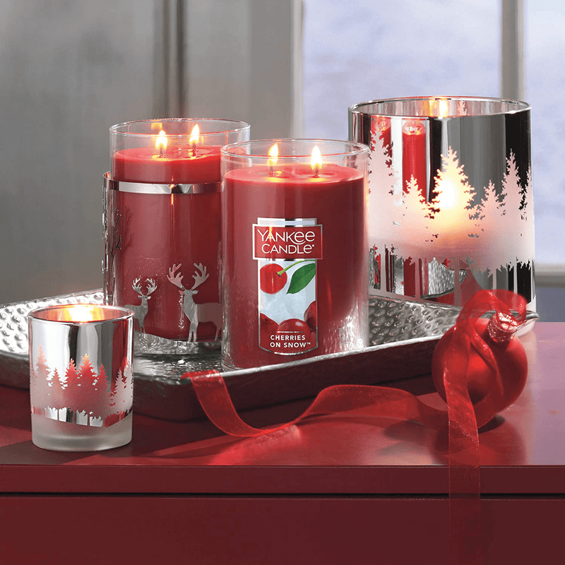 Yankee Candle Large Jar 2 Wick Cherries on Snow Scented Tumbler Premium Grade Candle Wax with up to 110 Hour Burn Time