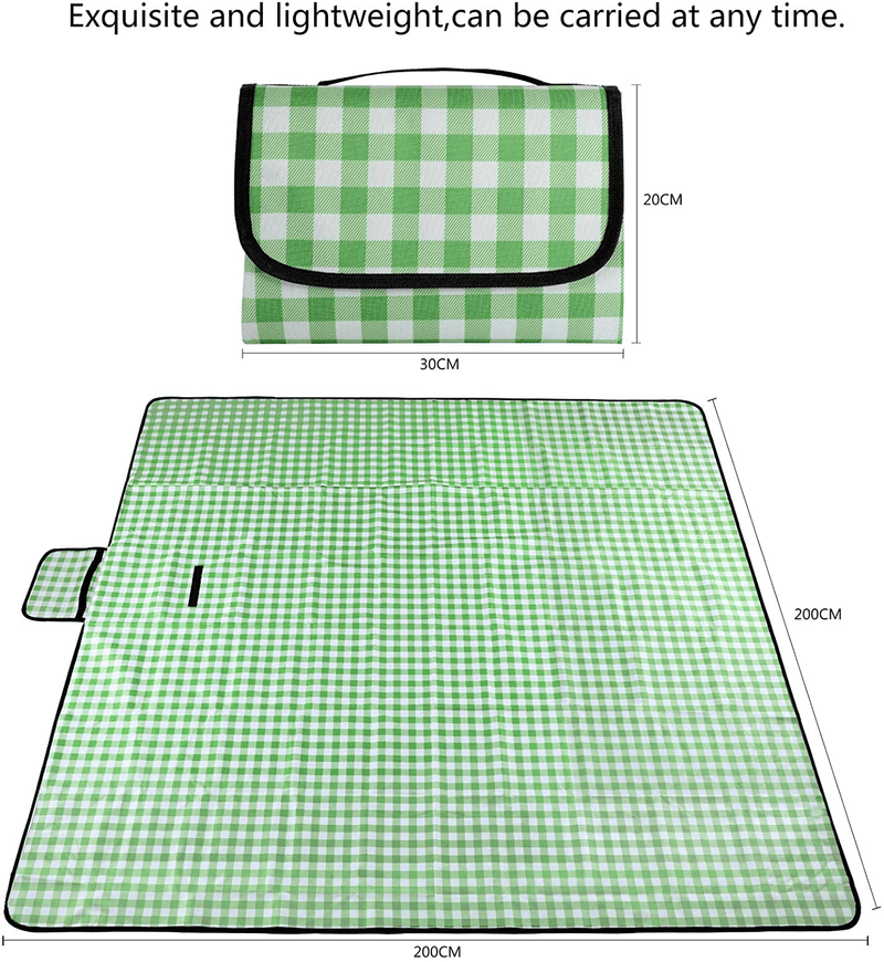 YAOMAISI Extra Large Waterproof Sandproof Outdoor Family Picnic mat,Green Picnic mat,Beach mat,79×79 inches,Foldable Portable Picnic mat,Outdoor Blanket Suitable for Park,Travel,Camping and Hiking. Home & Garden > Lawn & Garden > Outdoor Living > Outdoor Blankets > Picnic Blankets YAOMAISI   