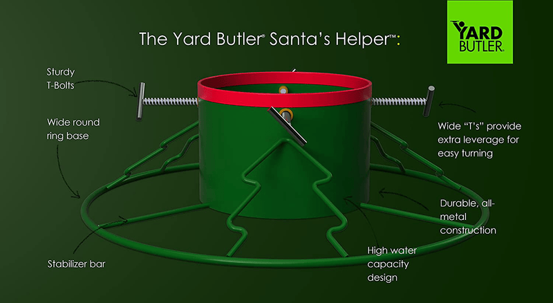 Yard Butler SH-7HCI Christmas Tree Stand, 3' -6', Green/Red Home & Garden > Decor > Seasonal & Holiday Decorations > Christmas Tree Stands Yard Butler   