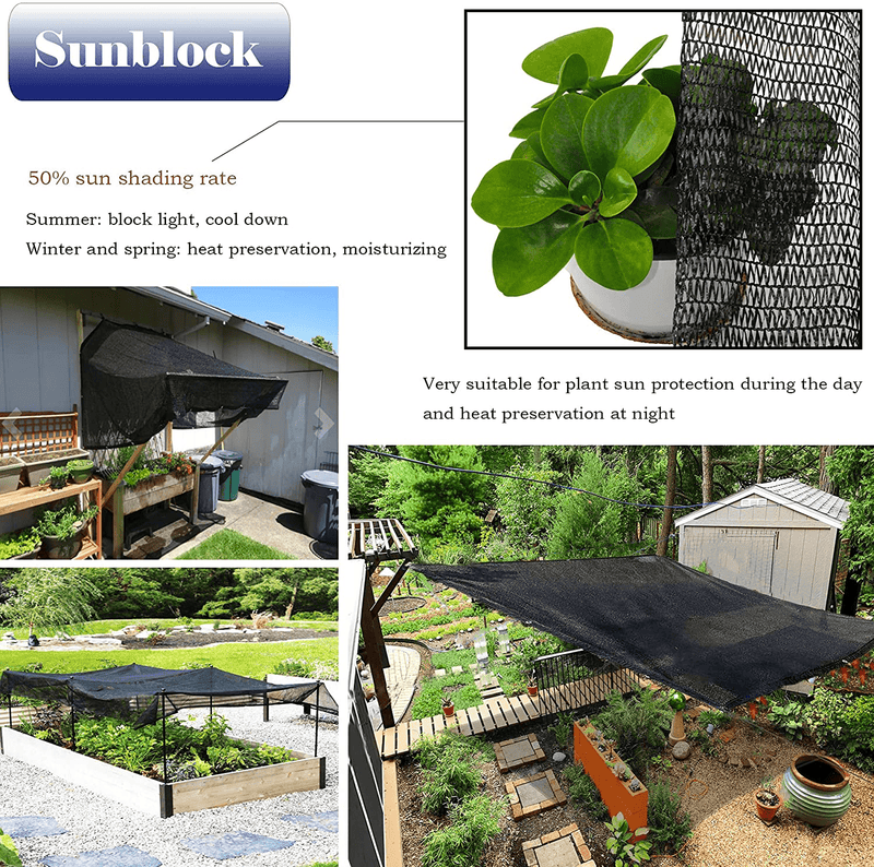 Yardmaker 50% Sun Shade Net Mesh Sunblock Shade Cloth UV Resistant Net for Plants in Greenhouse 10ft x 15ft Home & Garden > Lawn & Garden > Outdoor Living > Outdoor Umbrella & Sunshade Accessories Yardmaker   