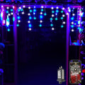 YASENN 300Led Icicle Style String Lights 29.5Ft,Update Connectable 8 Lighting Modes with Timer Icicle Lights for Home Garden Outdoor Indoor Eave Decor (Cool White LED White Cable) Home & Garden > Lighting > Light Ropes & Strings YASENN Blue and white LED APP Controlled 29.5FT white cable icicle 