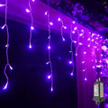 YASENN 300Led Icicle Style String Lights 29.5Ft,Update Connectable 8 Lighting Modes with Timer Icicle Lights for Home Garden Outdoor Indoor Eave Decor (Cool White LED White Cable) Home & Garden > Lighting > Light Ropes & Strings YASENN Purple LED White Cable 29.5FT white cable icicle 