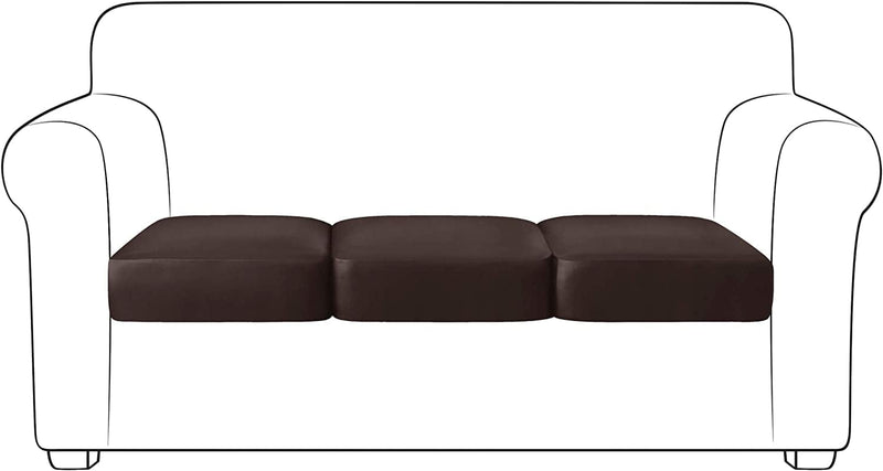Yates Home PU Leather Couch Sofa Cushion Slipcover Water-Proof Elastic Chair RV Seat Covers Loveseat Sofa Furniture Protector Slip Cover for Settee Seater Replacement Living Room（3 Pieces, Light Gray） Home & Garden > Decor > Chair & Sofa Cushions Yates Home Chocolate 3 Piece 