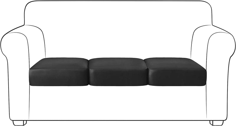 Yates Home PU Leather Couch Sofa Cushion Slipcover Water-Proof Elastic Chair RV Seat Covers Loveseat Sofa Furniture Protector Slip Cover for Settee Seater Replacement Living Room（3 Pieces, Taupe） Home & Garden > Decor > Chair & Sofa Cushions Yates Home Black 3 Piece 