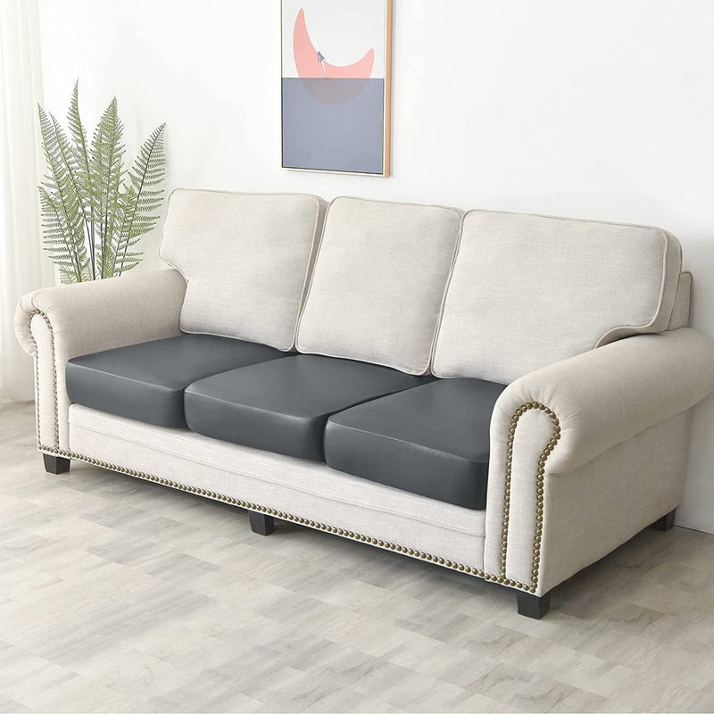 Yates Home PU Leather Couch Sofa Cushion Slipcover Water-Proof Elastic Chair RV Seat Covers Loveseat Sofa Furniture Protector Slip Cover for Settee Seater Replacement Living Room（3 Pieces, Light Gray） Home & Garden > Decor > Chair & Sofa Cushions Yates Home   
