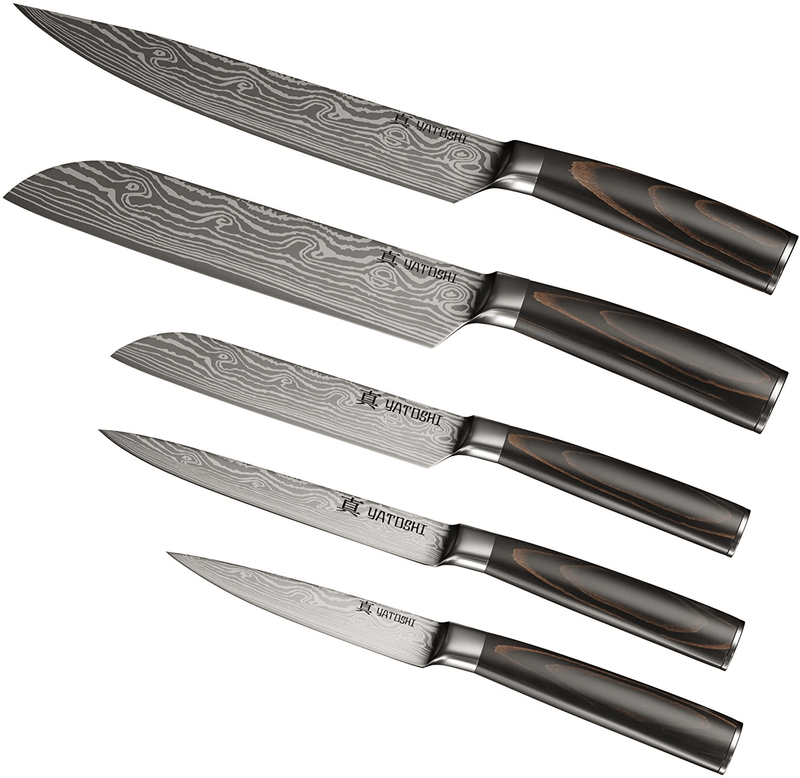 Yatoshi 5 Knife Set - Pro Kitchen Knife Set Ultra Sharp High Carbon Stainless Steel with Ergonomic Handle Home & Garden > Kitchen & Dining > Kitchen Tools & Utensils > Kitchen Knives Yatoshi Knives   