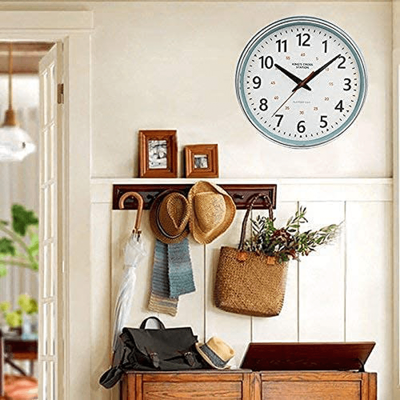YAVIS Countryside Style Metal Wall Clock, Retro Vintage Wall Clock, Non Ticking Silent, Easy to Read for Living Room/Kitchen/Bedroom/Office 12.4" INCH (Turquoise) Home & Garden > Decor > Clocks > Wall Clocks YAVIS   