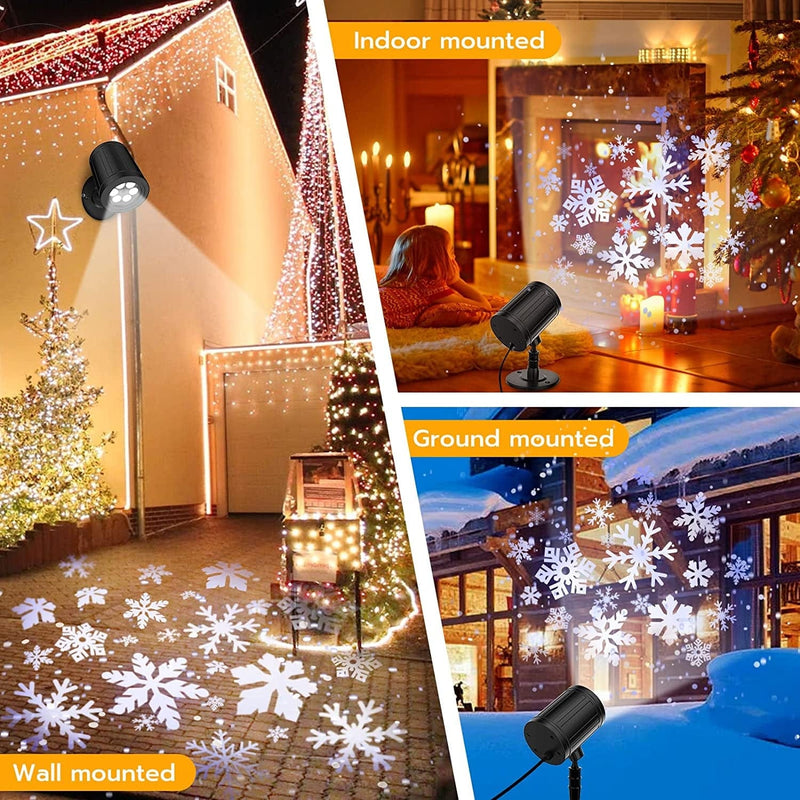 YAZEKY Holiday Snowflake Projector Light, Snowfall LED Light Adjustable Lamp, IP65 Waterproof White Snow Decoration Spotlights for Outdoor Indoor Night Light for Christmas Holiday Party Garden Home & Garden > Lighting > Flood & Spot Lights YAZEKY   