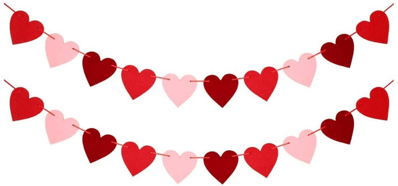Ycsst 2 Pcs Felt Heart Garland Banner Set-Felt Heart Garland Banner - Valentines Day Decorations - Valentines Day Banner Decor- Home Party Decorations Ornaments - Red, Pink and Rose Red Color. Arts & Entertainment > Party & Celebration > Party Supplies 12 years and up   