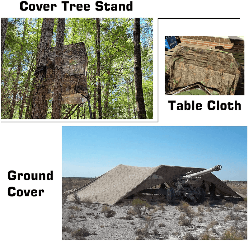 Yeacool Camo Netting Camouflage Netting, Quiet Mesh Net, Duck Blinds Cover, Army Shade Nets, Rustle-Free, Clear View, Lightweight, Bulk Roll, for Treestand, Concealment, Decorations, Hunting, Shooting Sporting Goods > Outdoor Recreation > Camping & Hiking > Mosquito Nets & Insect Screens Yeacool   