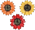 YEAHOME Metal Flower Wall Decor - 9 inch Wall Art Decorations Sunflower Decor Hanging for Bathroom, Bedroom, Living Room - Office/Home Fall Decorations Boho Art, Set of 3 Handmade Gift for Indoor or Outdoor Home & Garden > Decor > Artwork > Sculptures & Statues YEAHOME 3 Pack Sunflowers-021  