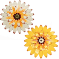 YEAHOME Metal Flower Wall Decor - 9 inch Wall Art Decorations Sunflower Decor Hanging for Bathroom, Bedroom, Living Room - Office/Home Fall Decorations Boho Art, Set of 3 Handmade Gift for Indoor or Outdoor Home & Garden > Decor > Artwork > Sculptures & Statues YEAHOME 2-pack Sunflower-003  