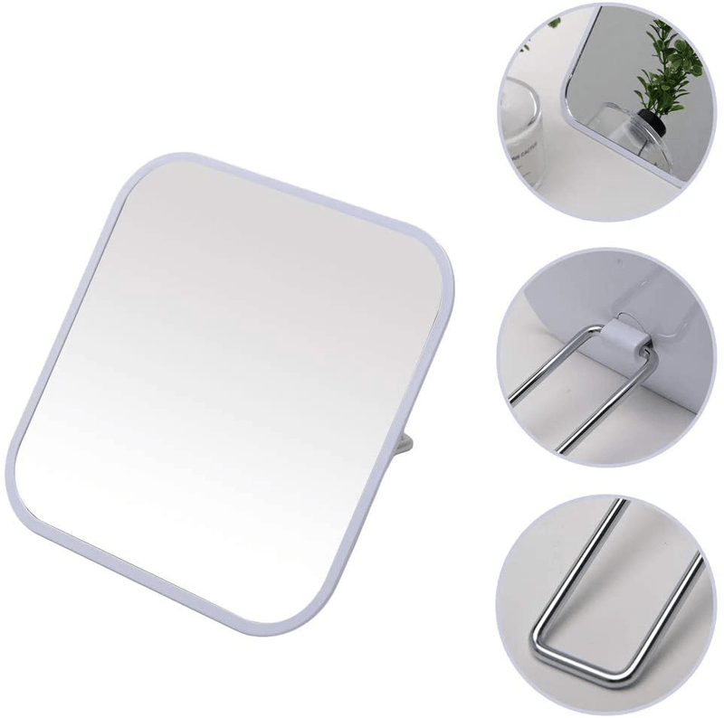 YEAKE Hand Mirror with Handheld Metal Stand, Table Desk Makeup Mirror Portable Travel for Multi-Hanging Wall Mirror on Bathroom Shower Shaving(Square) Sporting Goods > Outdoor Recreation > Camping & Hiking > Portable Toilets & Showers YEAKE   