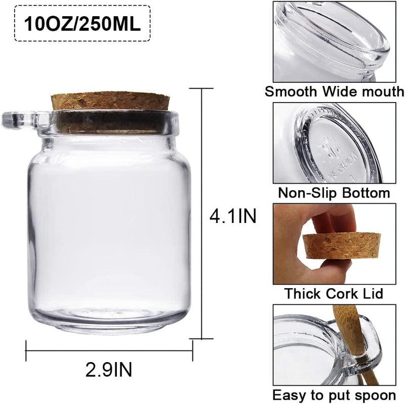 YEBODA 10Oz Small Glass Storage Jars with Cork Lids and Spoons Yogurt Containers for Pantry,Bathroom,Spices,Honey,Mousse,Candy,Candle Making,Diy and Art,Dishwaresafe 12 Pack Home & Garden > Decor > Decorative Jars YEBODA   