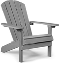 YEFU Adirondack Chair Plastic Weather Resistant, Patio Chairs 5 Steps Easy Installation, Looks Exactly like Real Wood, Widely Used in Outdoor, Fire Pit, Deck, Outside, Garden, Campfire Chairs (Black) Sporting Goods > Outdoor Recreation > Camping & Hiking > Camp Furniture YEFU Grey  