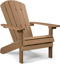 YEFU Adirondack Chair Plastic Weather Resistant, Patio Chairs 5 Steps Easy Installation, Looks Exactly like Real Wood, Widely Used in Outdoor, Fire Pit, Deck, Outside, Garden, Campfire Chairs (Black) Sporting Goods > Outdoor Recreation > Camping & Hiking > Camp Furniture YEFU Teak  