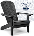 YEFU Adirondack Chair Plastic Weather Resistant, Patio Chairs 5 Steps Easy Installation, Looks Exactly like Real Wood, Widely Used in Outdoor, Fire Pit, Deck, Outside, Garden, Campfire Chairs (Black) Sporting Goods > Outdoor Recreation > Camping & Hiking > Camp Furniture YEFU Coal Black  