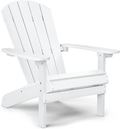 YEFU Adirondack Chair Plastic Weather Resistant, Patio Chairs 5 Steps Easy Installation, Looks Exactly like Real Wood, Widely Used in Outdoor, Fire Pit, Deck, Outside, Garden, Campfire Chairs (Black) Sporting Goods > Outdoor Recreation > Camping & Hiking > Camp Furniture YEFU Cream White  