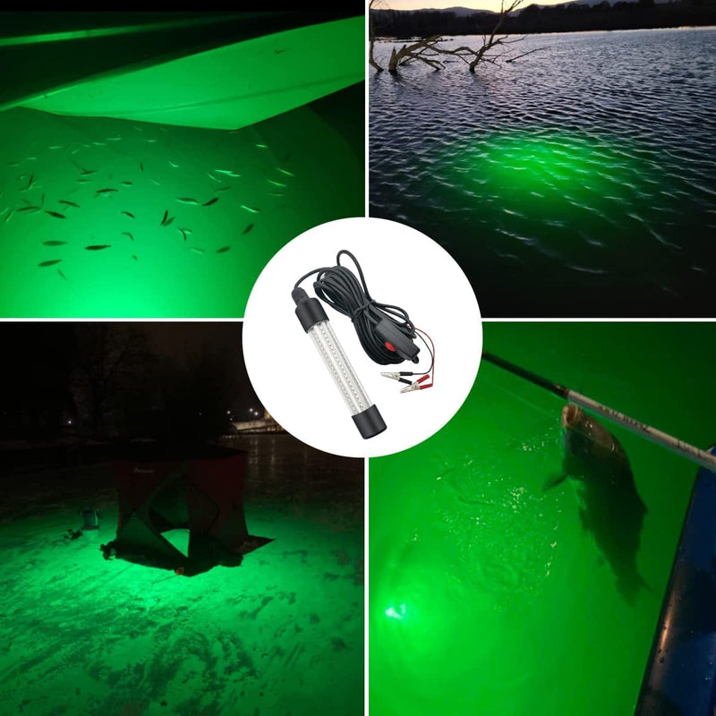 YEGRUEB LED Night Fishing Light, Underwater Night Fishing Finder Light 12V, Underwater Fish Finder Lamp Green Submersible Fishing Attracting Light with 5M Power Cord Home & Garden > Pool & Spa > Pool & Spa Accessories YEGRUEB   