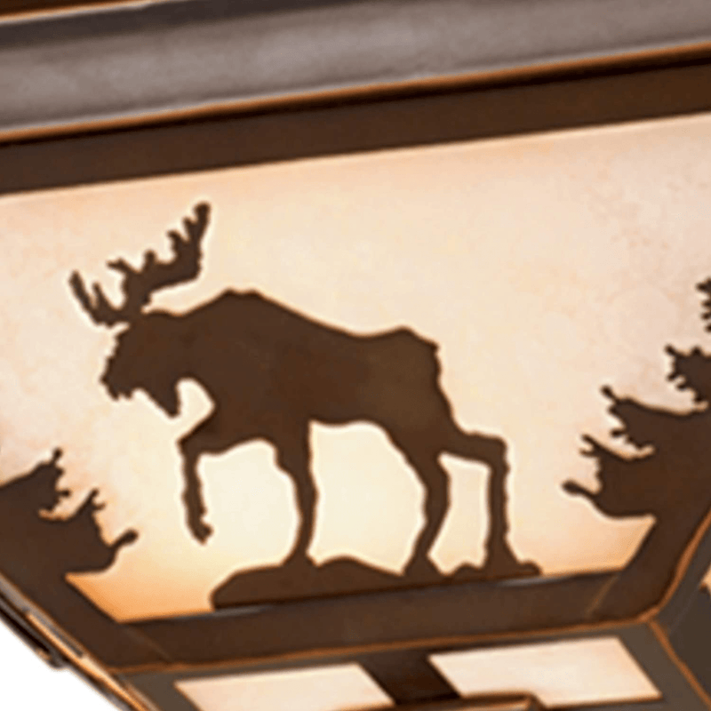 Yellowstone Bronze Rustic Moose Tree Square Outdoor Flush Mount Ceiling Light Home & Garden > Lighting > Lighting Fixtures > Ceiling Light Fixtures KOL DEALS   