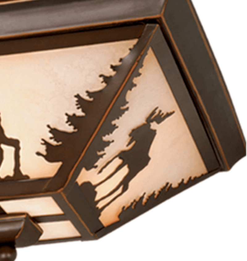Yellowstone Bronze Rustic Moose Tree Square Outdoor Flush Mount Ceiling Light Home & Garden > Lighting > Lighting Fixtures > Ceiling Light Fixtures KOL DEALS   