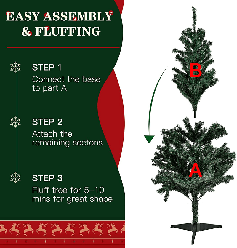 YEMODO Artificial Christmas Tree 4.5 Feet Christmas Pine Tree with Rubber Stand for Home, Office, Party，Christmas Decoration, Easy Assembly (New Green) Home & Garden > Decor > Seasonal & Holiday Decorations > Christmas Tree Stands YEMODO   