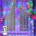 YEOLEH String Lights Curtain,Usb Powered Fairy Lights for Bedroom Wall Party,8 Modes & IP64 Waterproof Ideal for Outdoor Wedding Decor (White,7.9Ft X 5.9Ft) Home & Garden > Lighting > Light Ropes & Strings YEOLEH Color Changing  