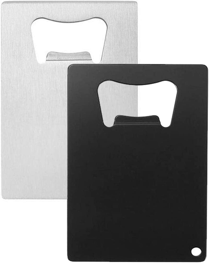 Yerwal Wallet Bottle Opener, Cool & Funny Card Size Party Wedding Favors Beer Bottle Opener for Guest,Stainless Steel (2Pcs-Black and Silver) Home & Garden > Kitchen & Dining > Barware Yerwal