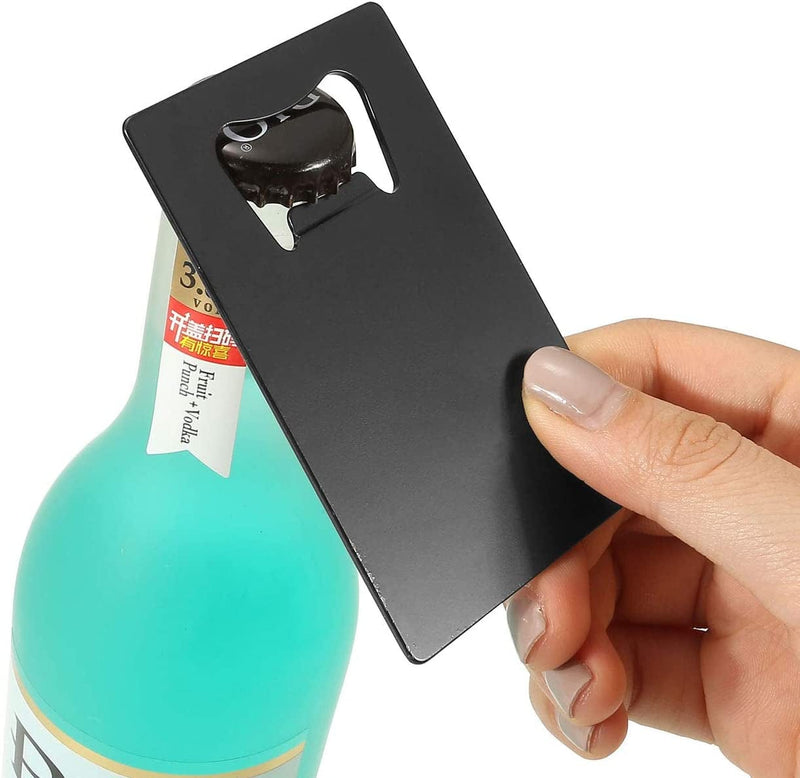 Yerwal Wallet Bottle Opener, Cool & Funny Card Size Party Wedding Favors Beer Bottle Opener for Guest,Stainless Steel (2Pcs-Black and Silver) Home & Garden > Kitchen & Dining > Barware Yerwal   
