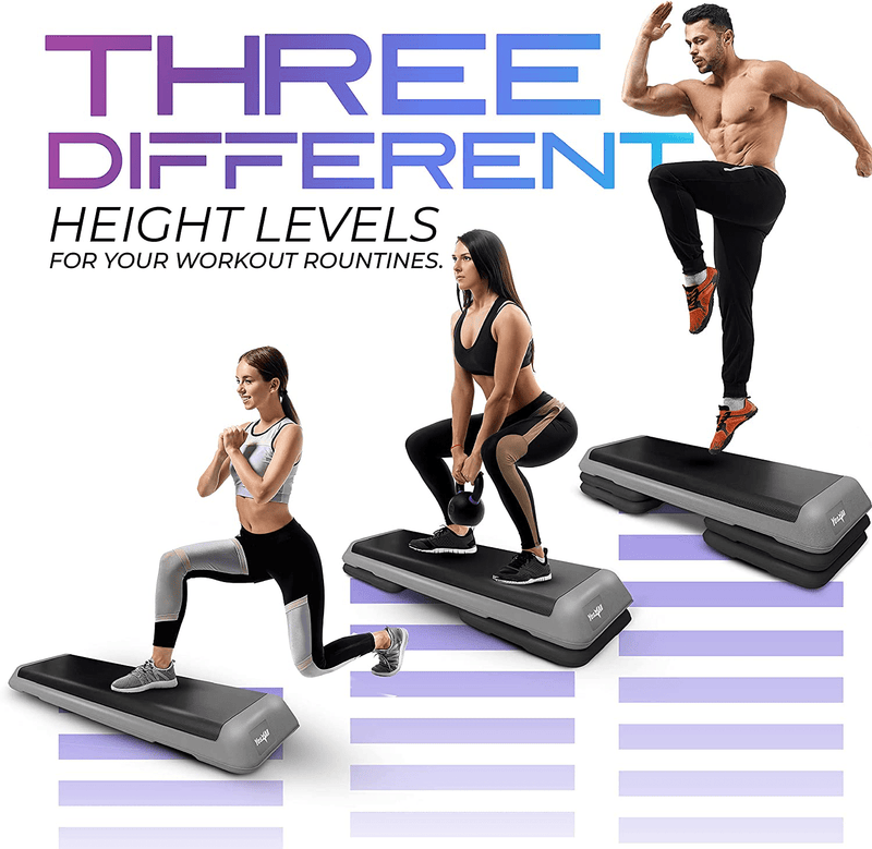 Yes4All Aerobic Exercise Workout Step Platform Health Club Size with 4 Adjustable Risers Included and Extra Risers Options  Yes4All   