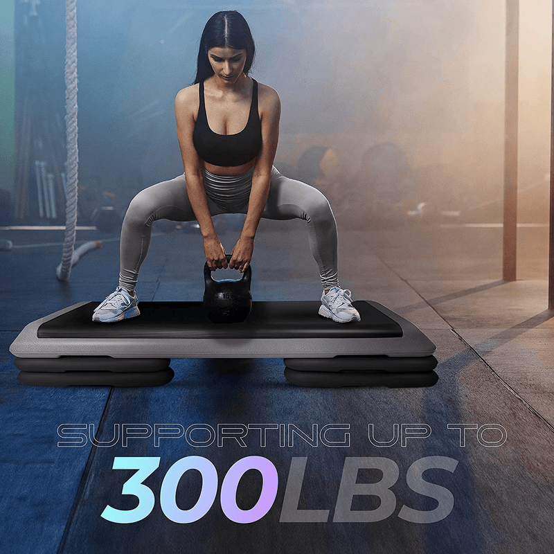 Yes4All Aerobic Exercise Workout Step Platform Health Club Size with 4 Adjustable Risers Included and Extra Risers Options  Yes4All   