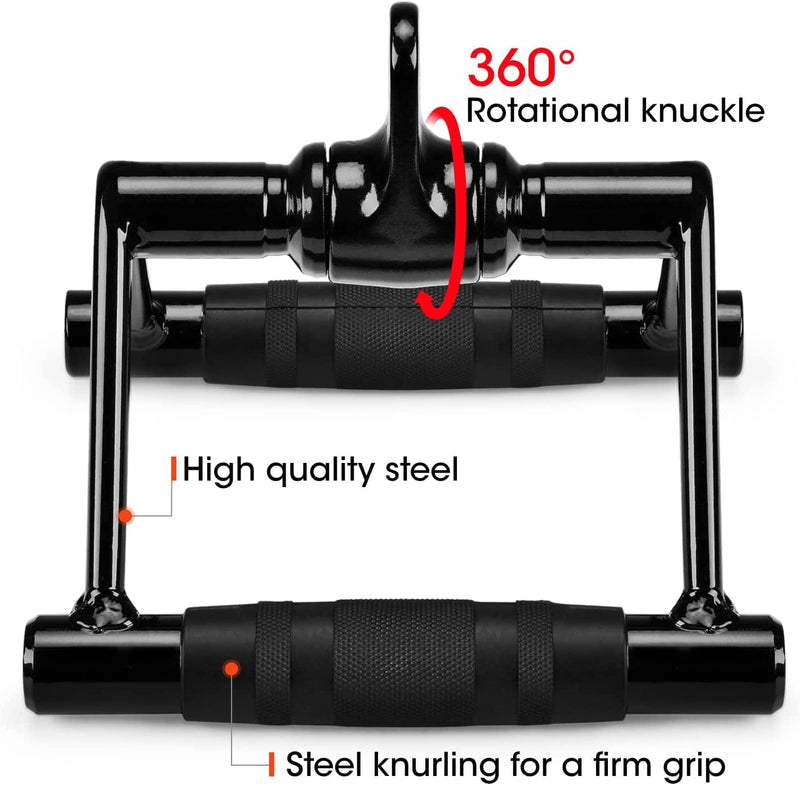 Yes4All Double D Row Handle Cable Attachment, Single D Handle for Weight Workout, Cable Machine Accessories for Home Gym Sporting Goods > Outdoor Recreation > Winter Sports & Activities Yes4all   