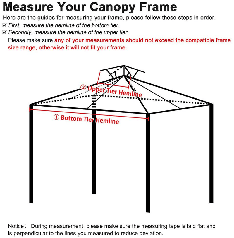 Yescom 12'x12' Gazebo Top Replacement for 2 Tier Outdoor Canopy Cover Patio Garden Yard Coffee Liqueur Y00512T10