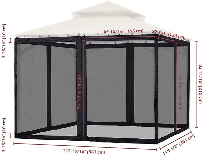 Yescom Universal Replacement Mesh Netting Screen Wall Sidewall Curtain with Zipper for 10x12ft Yard Gazebo Canopy Tent Home & Garden > Lawn & Garden > Outdoor Living > Outdoor Structures > Canopies & Gazebos Yescom   