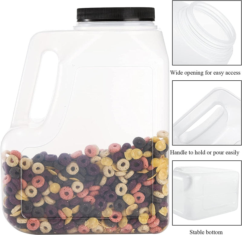 Yesland 2 Pcs Clear Plastic Gallon Jar with Handle and Airtight Lid - Square Empty Storage Containers and Jugs - 1.25 Gallon Wide Mouth Bottles for Craft Supplies, Paint, Detergent Storage, Liquids Home & Garden > Decor > Decorative Jars Yesland   