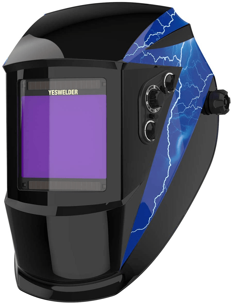 YESWELDER Panoramic 180 View Auto Darkening Welding Helmet with Side View, True Color Highest Optical 1/1/1/1, 4 Arc Sensor Wide Shade 4/5-9/9-13 with Grinding for TIG MIG MMA Plasma Business & Industrial > Work Safety Protective Gear > Welding Helmets YESWELDER EH-091XL  