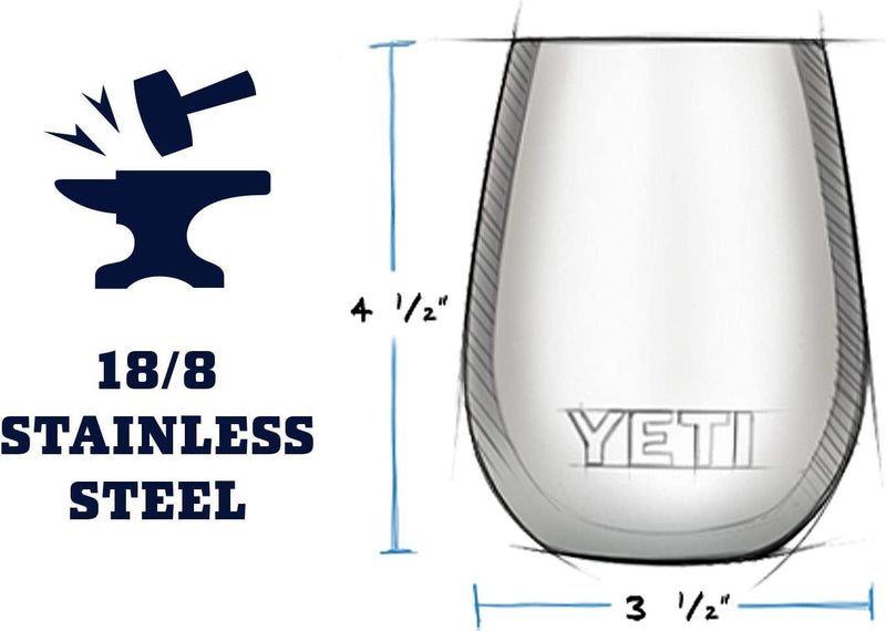 YETI Rambler 10 Oz Wine Tumbler, Vacuum Insulated, Stainless Steel