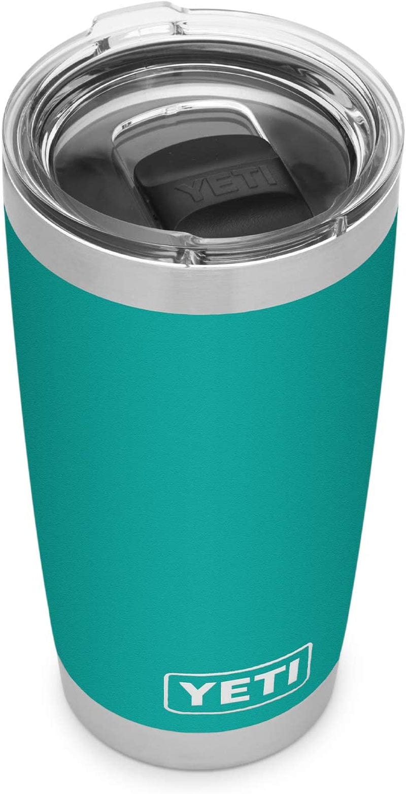 YETI Rambler 20 Oz Stainless Steel Vacuum Insulated Tumbler W/Magslider Lid Home & Garden > Kitchen & Dining > Tableware > Drinkware YETI Aquifer Blue 1 Count (Pack of 1) 