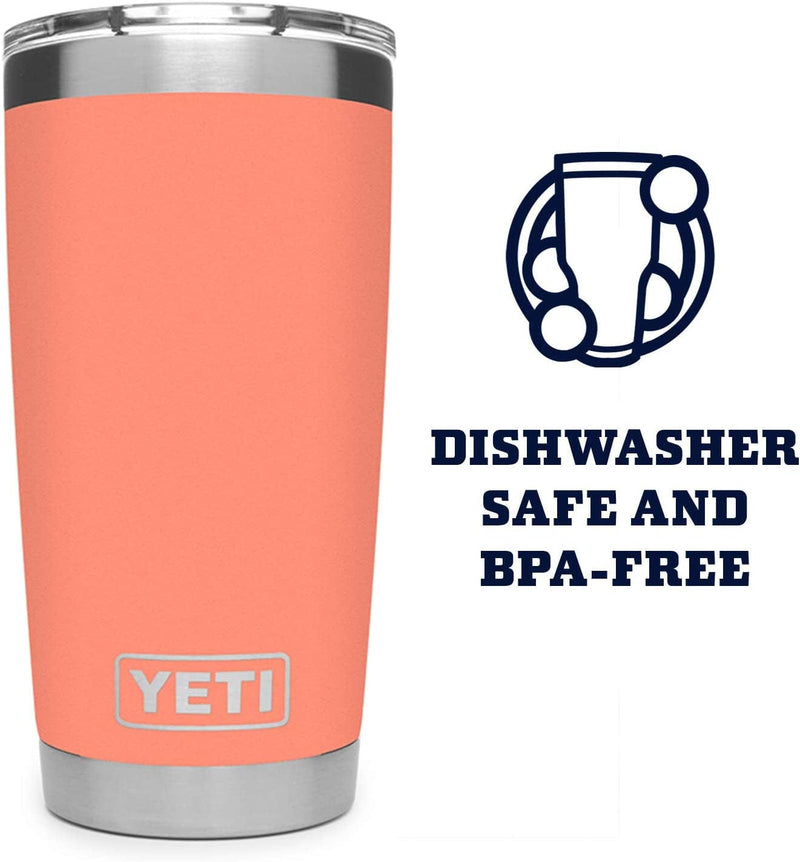 YETI Rambler 20 Oz Tumbler, Stainless Steel, Vacuum Insulated with Magslider Lid, Coral Home & Garden > Kitchen & Dining > Tableware > Drinkware YETI   