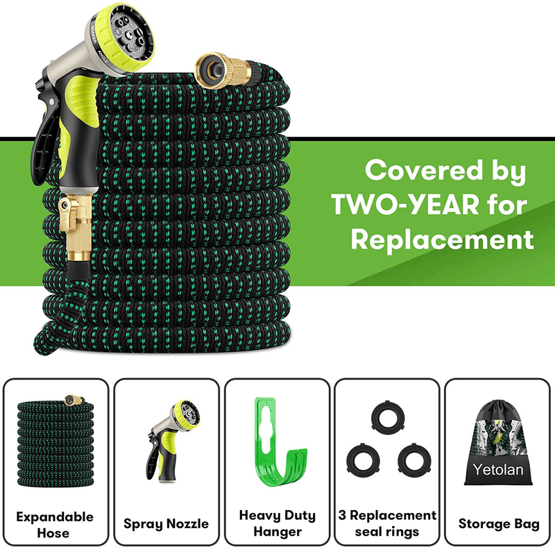 Yetolan Expandable Garden Hose 50 feet with 9 Function High Pressure Nozzle, lightweight Water Hose with Durable 3 Layers Latex Core and Solid Brass Fittings, retractable hose for Washing and Watering Home & Garden > Lawn & Garden > Gardening > Gardening Tools > Gardening Sickles & Machetes Yetolan   
