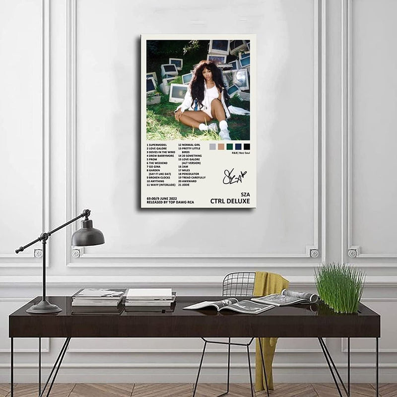 YEZLH SZA Poster Ctrl Deluxe Music Album Cover Signed Limited Edition Canvas Poster Wall Art Decor Print Picture Paintings for Living Room Bedroom Decoration Unframe: 12X18Inch(30X45Cm) Home & Garden > Decor > Artwork > Posters, Prints, & Visual Artwork YEZLH   