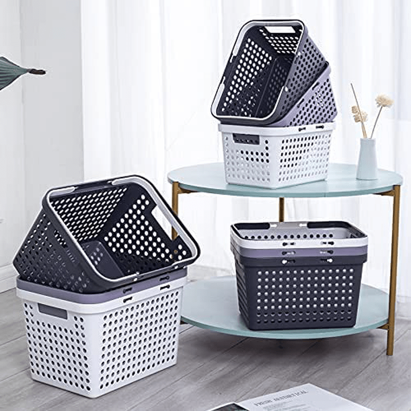 Ygpretty 2-Pack Plastic Storage Basket with Handles, Shower Caddy Tote Portable Organizer Bins for Bathroom, Dorm, Kitchen, Bedroom,Outdoors (Black) Sporting Goods > Outdoor Recreation > Camping & Hiking > Portable Toilets & Showers YGpretty Black  